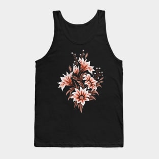 Gazania Floral - Black Brown Tank Top